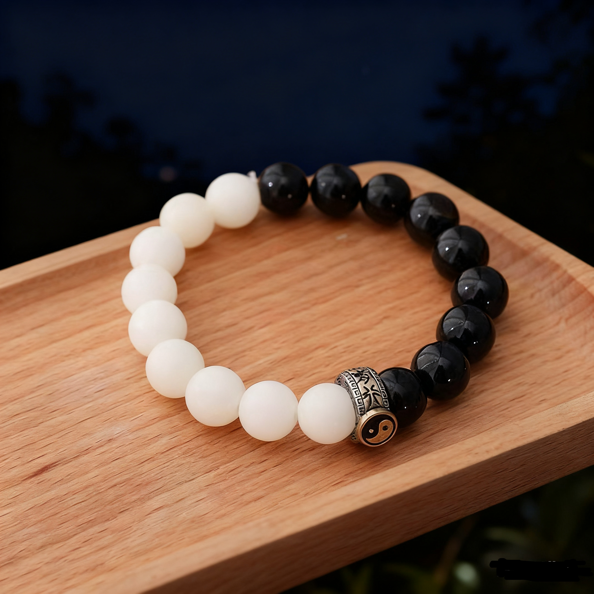 Hunyuan Taiji Bracelet - Obsidian Beads