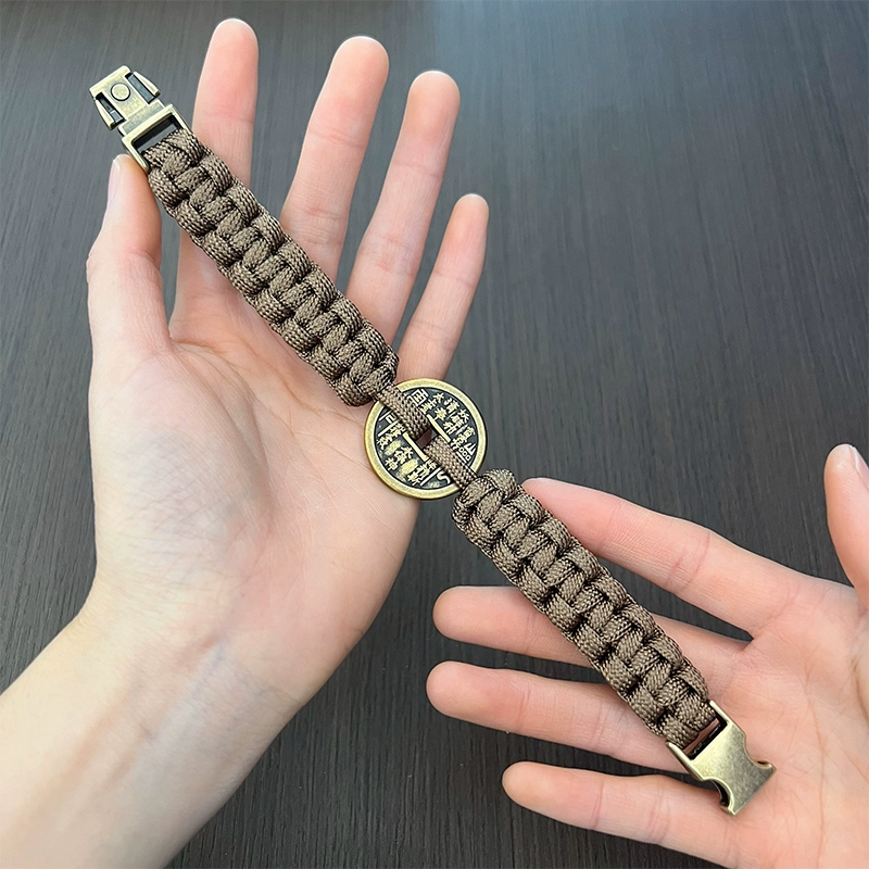 Brass Square Hole Shan Gui Money Bracelet